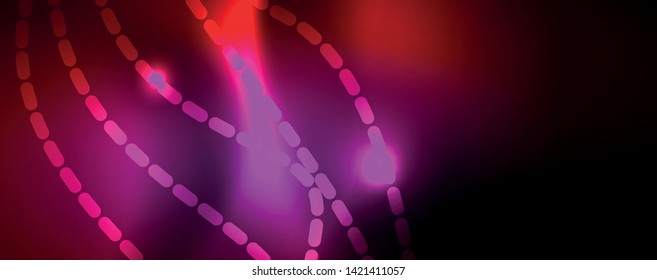 Shiny neon lines techno magic futuristic background, magic energy space light concept, abstract background wallpaper design, vector illustration