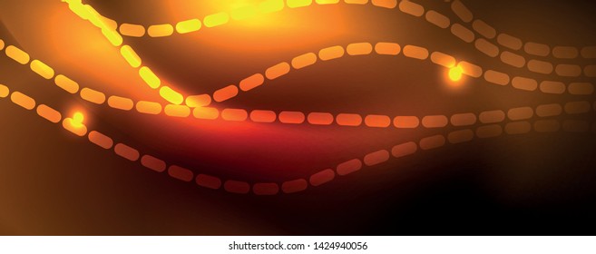 Shiny neon lines techno magic futuristic background, magic energy space light concept, abstract background wallpaper design, vector illustration