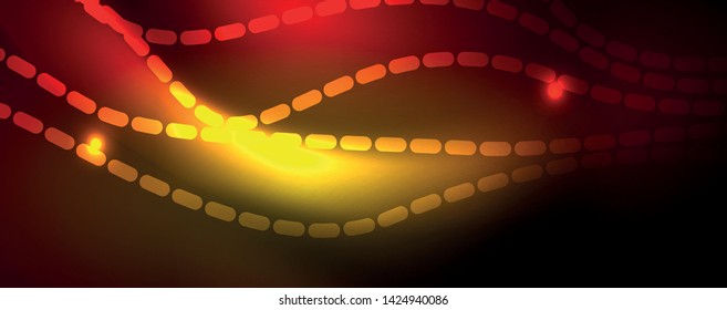 Líneas de neón brillantes telno fondo futurista mágico, concepto de luz de espacio mágico, diseño de fondo abstracto de fondo de fondo de fondo, ilustración vectorial