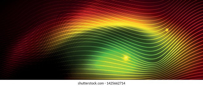 Shiny neon lines techno magic futuristic background, magic energy space light concept, abstract background wallpaper design, vector illustration