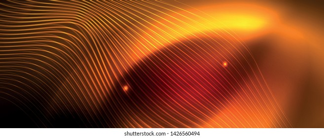 Shiny neon lines techno magic futuristic background, magic energy space light concept, abstract background wallpaper design, vector illustration