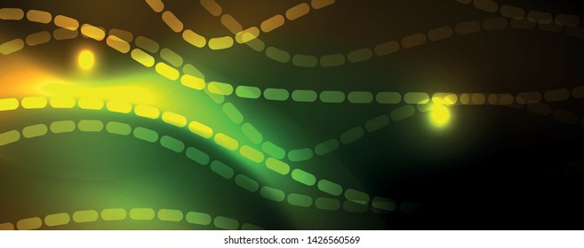 Shiny neon lines techno magic futuristic background, magic energy space light concept, abstract background wallpaper design, vector illustration