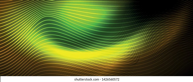 Schlaue Neonlinien Techno magischer futuristischer Hintergrund, magisches Energieraum-Lichtkonzept, abstrakter Hintergrund, Tapete-Design, Vektorgrafik