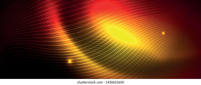 Shiny neon lines techno magic futuristic background, magic energy space light concept, abstract background wallpaper design, vector illustration