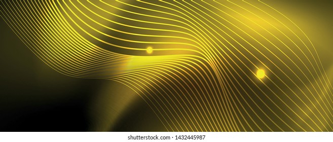 Shiny neon lines techno magic futuristic background, magic energy space light concept, abstract background wallpaper design, vector illustration