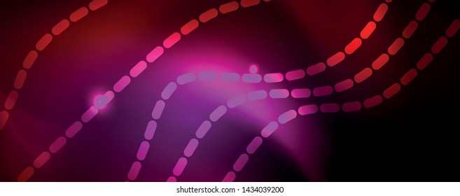 Líneas de neón brillantes telno fondo futurista mágico, concepto de luz de espacio mágico, diseño de fondo abstracto de fondo de fondo de fondo, ilustración vectorial