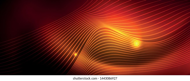 Shiny neon lines techno magic futuristic background, magic energy space light concept, abstract background wallpaper design, vector illustration
