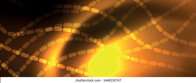 Shiny neon lines techno magic futuristic background, magic energy space light concept, abstract background wallpaper design, vector illustration