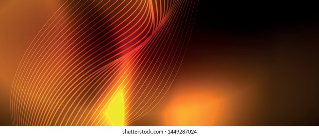 Líneas de neón brillantes telno fondo futurista mágico, concepto de luz de espacio mágico, diseño de fondo abstracto de fondo de fondo de fondo, ilustración vectorial