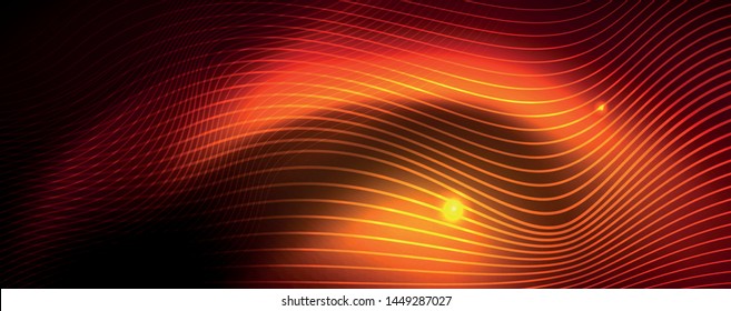 Líneas de neón brillantes telno fondo futurista mágico, concepto de luz de espacio mágico, diseño de fondo abstracto de fondo de fondo de fondo, ilustración vectorial