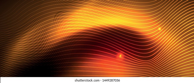 Shiny neon lines techno magic futuristic background, magic energy space light concept, abstract background wallpaper design, vector illustration