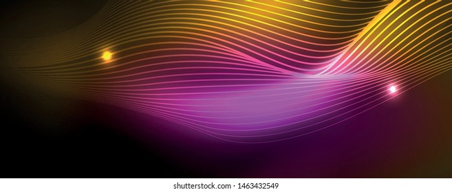 Shiny neon lines techno magic futuristic background, magic energy space light concept, abstract background wallpaper design, vector illustration