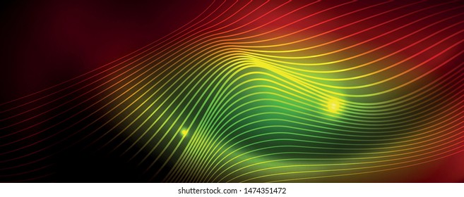Shiny neon lines techno magic futuristic background, magic energy space light concept, abstract background wallpaper design, vector illustration
