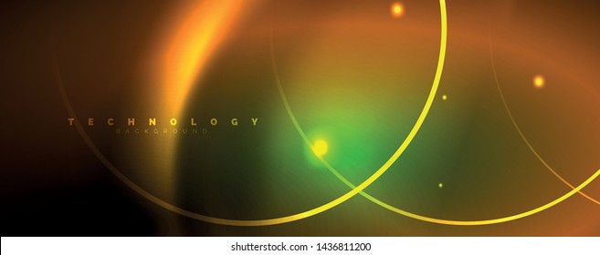 Shiny neon lines template - northern lights glowing blur lines. Futuristic style glow neon 80s disco club or night party techno template. Vector