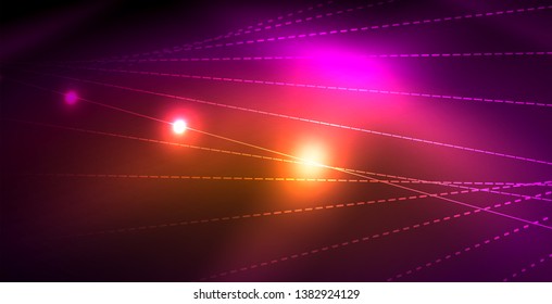 Fondo del espacio de neón brillante, plantilla vectorial