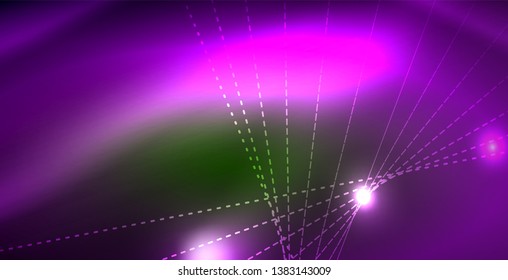 Shiny neon space background, vector template