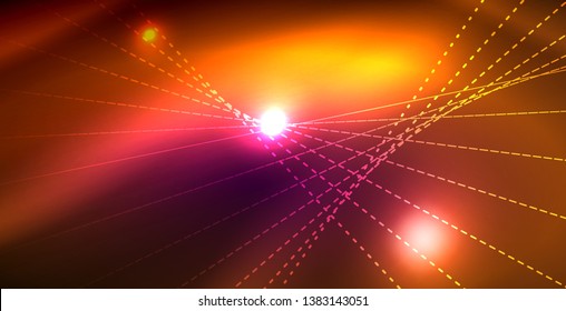 Shiny neon space background, vector template