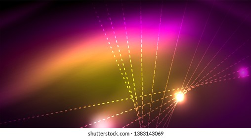 Shiny neon space background, vector template