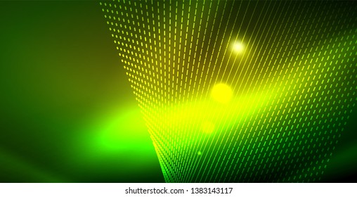 Shiny neon space background, vector template