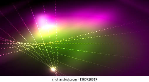 Shiny neon space background, vector template