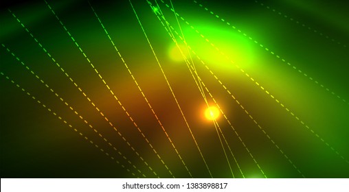 Fondo del espacio de neón brillante, plantilla vectorial