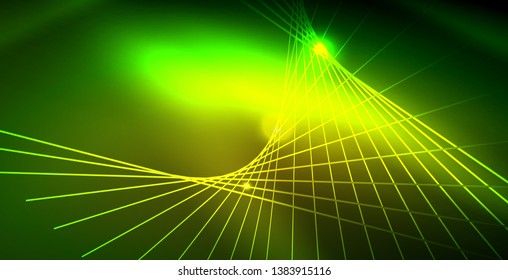 Fondo del espacio de neón brillante, plantilla vectorial