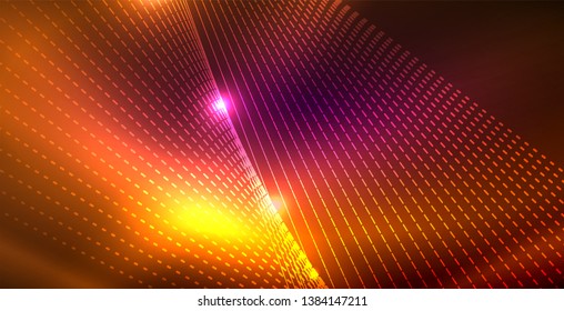 Fundo de espaço neon brilhante, modelo vetorial