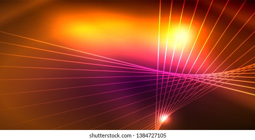 Fondo del espacio de neón brillante, plantilla vectorial