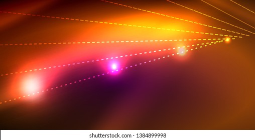 Shiny neon space background, vector template