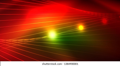 Fondo del espacio de neón brillante, plantilla vectorial