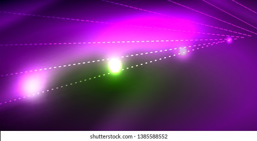 Shiny neon space background, vector template