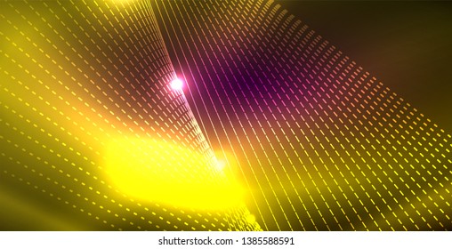 Shiny neon space background, vector template