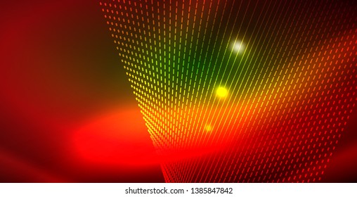 Shiny neon space background, vector template