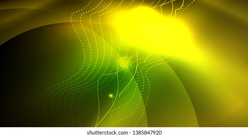 Fondo del espacio de neón brillante, plantilla vectorial