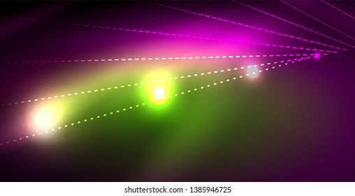 Shiny neon space background, vector template