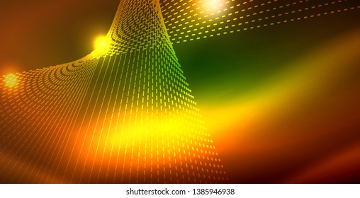 Fondo del espacio de neón brillante, plantilla vectorial