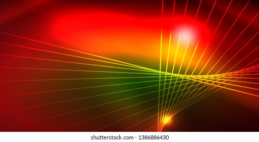 Shiny neon space background, vector template