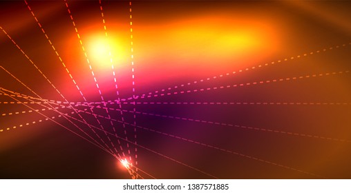 Shiny neon space background, vector template
