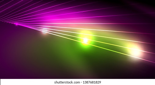 Shiny neon space background, vector template