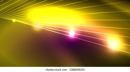Shiny neon space background, vector template