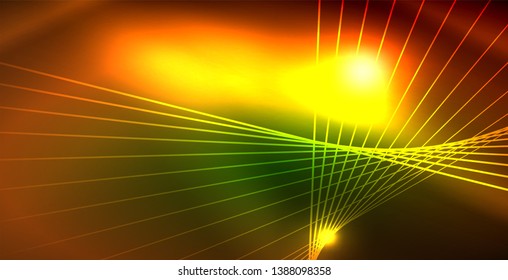 Fondo del espacio de neón brillante, plantilla vectorial