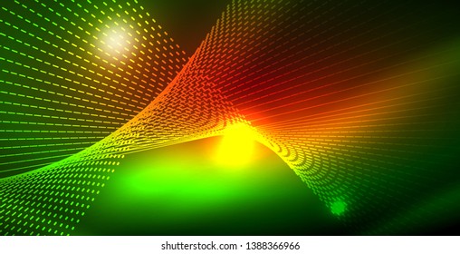 Fondo del espacio de neón brillante, plantilla vectorial