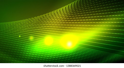 Shiny neon space background, vector template