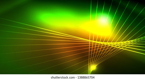 Shiny neon space background, vector template
