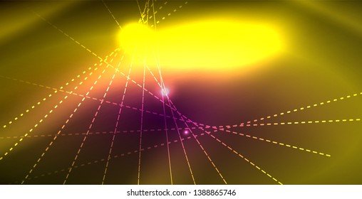 Fondo del espacio de neón brillante, plantilla vectorial