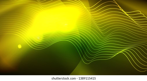 Shiny neon space background, vector template