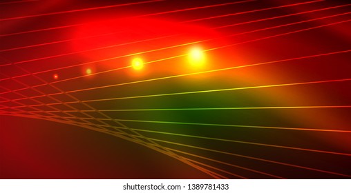 Fondo del espacio de neón brillante, plantilla vectorial