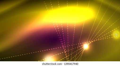 Shiny neon space background, vector template