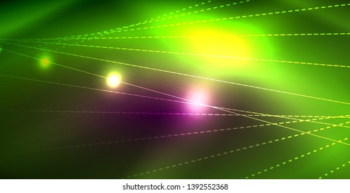Shiny neon space background, vector template