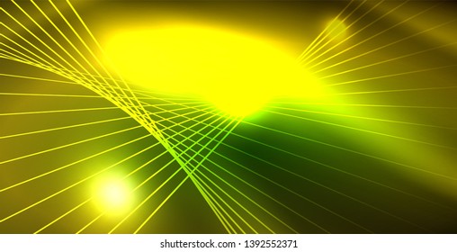 Shiny neon space background, vector template